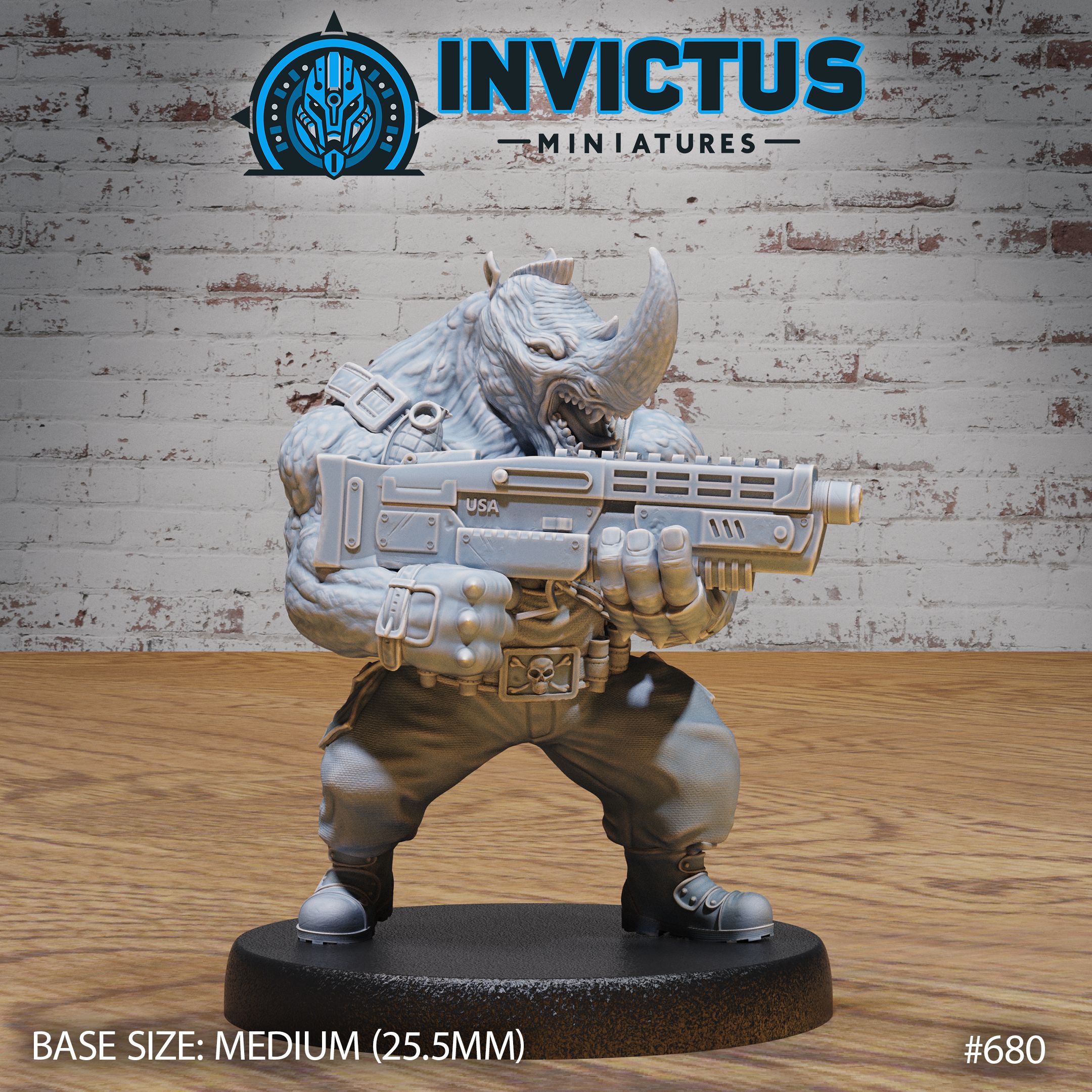 Rhino Bandit Shooting / Rhinocero Space Thief / Star Battle Pirate / Alien Race Raider / Horned Galactic Warrior Creature / Cosmic Wars Fighter / Steampunk Invasion Army / Cyberpunk Trooper Light Attack / Sci-Fi Encounter